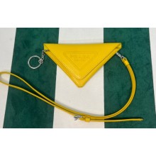 Prada Saffiano Leather Triangle keychain trick 1TL445 Yellow 2023