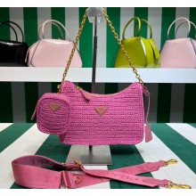 Prada Re-Edition 2005 crochet shoulder bag 1BH204 Pink 2023