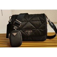 Prada Re-Nylon padded shoulder bag 1BD290 Black 2023
