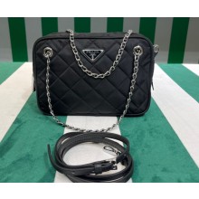Prada Re-Edition Nylon shoulder bag 1BH910 Quilted Black 2023