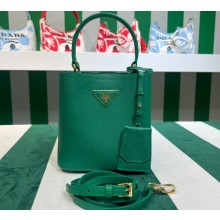 Prada Small Saffiano Leather Panier Bag 1BA217 Green 2023