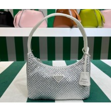 Prada Re-Edition 2000 mini bag with crystals 1NE515 White 2023