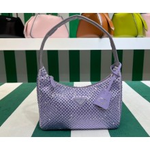 Prada Re-Edition 2000 mini bag with crystals 1NE515 Purple 2023