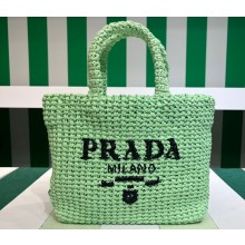 Prada Small crochet tote bag 1BG422 Green 2023