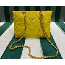 Prada padded nylon chain Shoulder bag 1BG468 Yellow 2023