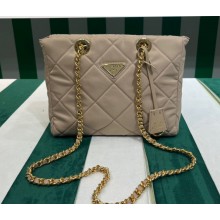Prada padded nylon chain Shoulder bag 1BG468 Beige 2023