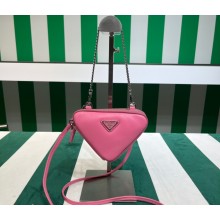 Prada Leather Triangle mini-pouch bag 1NR015 Pink 2023
