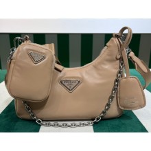 Prada Re-Edition 2005 Padded nappa-leather shoulder bag 1BH204 Beige 2023