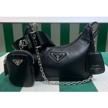 Prada Re-Edition 2005 Padded nappa-leather shoulder bag 1BH204 Black 2023
