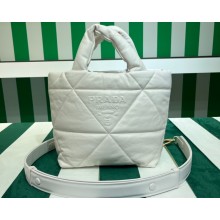 Prada Quilted nappa leather tote bag 1BG434 White 2023