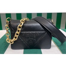 Prada Quilted nappa leather shoulder bag 1BD315 Black 2023