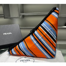 Prada Large Canvas Triangle bag 2VY007 Orange Print 2023