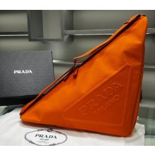 Prada Large Canvas Triangle bag 2VY007 Orange 2023