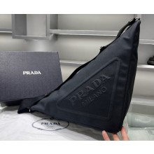 Prada Large Canvas Triangle bag 2VY007 Black 2023