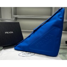 Prada Large Canvas Triangle bag 2VY007 Blue 2023