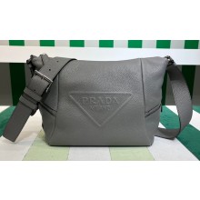 Prada Leather bag with shoulder strap 2VH165 Gray 2023