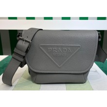 Prada Leather bag with shoulder strap 2VD056 Gray 2023