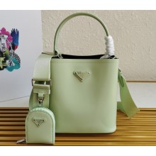 Prada Panier Brushed Leather Tote Bag 1BA319 Light Green 2023