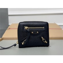 balenciaga small zippy wallet in goatskin black 2023