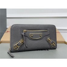 balenciaga zippy long wallet in goatskin gray 2023