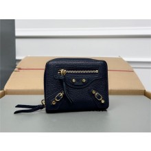 balenciaga small zippy wallet in goatskin royal blue 2023