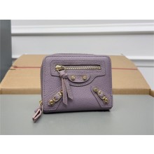 balenciaga small zippy wallet in goatskin purple 2023