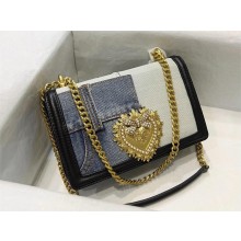 Dolce & Gabbana Medium Devotion bag in patchwork denim and plain calfskin 2023