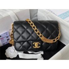 Chanel Lambskin & Gold-Tone Metal small flap bag black AS4231 2023