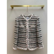 chanel multicolor tweed coat fall 2023