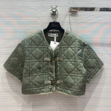 dior khaki Quilted Technical Taffeta Macrocannage Short-Sleeved Peacoat 2023