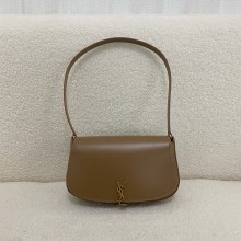 saint laurent mini voltaire bag in calfskin dark cork 2024(original quality)