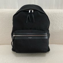 Saint Laurent city backpack Bag in canvas, nylon and leather 534967 Black(original quality)