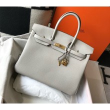 Hermes Birkin 35 Bag pearl gray In togo Leather With gold hardware 2025