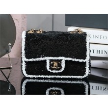 Chanel mini flap bag with sequins BLACK 2025/2026 FW