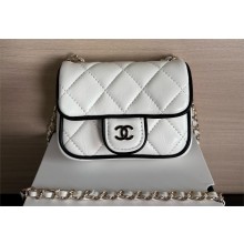 Chanel Clutch with Chain in Shiny LAMBSKIN AP4512 WHITE 2025