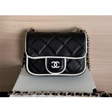 Chanel Clutch with Chain in Shiny LAMBSKIN AP4512 BLACK 2025