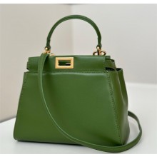 Fendi Peekaboo Iconic Mini Bag in Nappa Leather dark green 2025