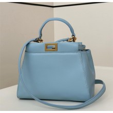 Fendi Peekaboo Iconic Mini Bag in Nappa Leather sky blue 2025