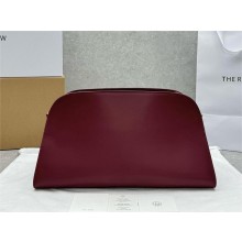 THE ROW Margaux E/W Clutch Bag in box leather BURGUNDY 2025