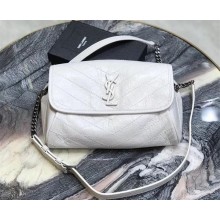 Saint Laurent NIKI BODY BAG 111682 IN CRINKLED VINTAGE LEATHER WHITE