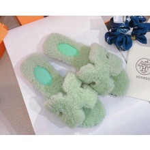 Hermes Oran Sandal  Woolskin green 2024