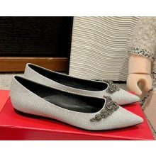 Roger Vivier Efflorescence Ballerinas in glitter Glitter fabric silver 2025