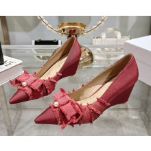 Dior Adiorable Wedge Pump agate Fringed Grosgrain 2024