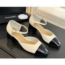 Chanel Shiny Lambskin Mary Janes white/black 2025