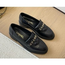 Chanel  Lambskin loafers black 1218-2025