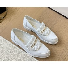 Chanel  Lambskin loafers white 1218-2025