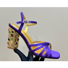 Valentino Garavani Preshoes 100 embellished satin sandals purple 2024