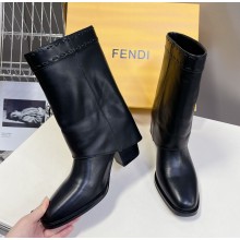 Fendi show Fold Over Boots For  Women's  in black 2024