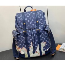 Louis Vuitton Monogram Canvas Christopher MM Backpack Bag M41379 Blue 2023
