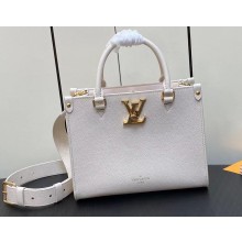 Louis Vuitton Grained calf leather Lock & Go Bag M23637 White 2023